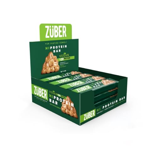 Züber Yüksek Protein Vegan Bar Fıstık Ezmeli, 45Gr, 12 Adet