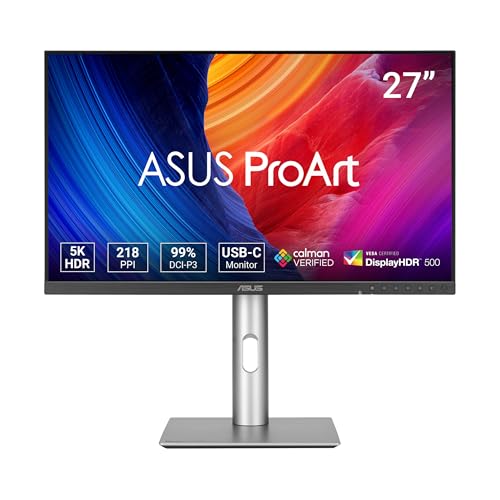 ASUS ProArt PA27JCV 27 5K IPS HDR500 5120 x 2880 5ms 400cd DP HDMI USB-C Hoparlör VESA 3YIL 99% DCI-P3,Calman Verified, PD 96W, Auto KVM,Pivot Monitör