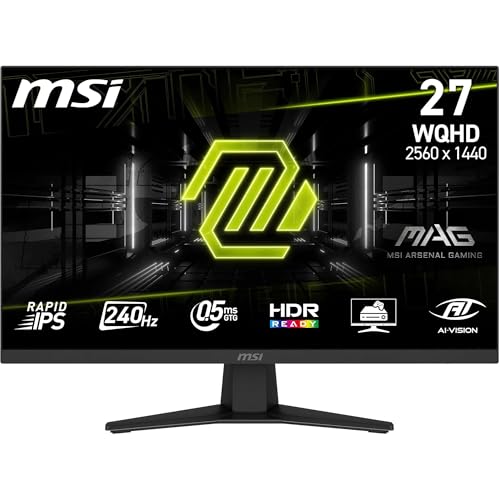 MSI 27" MAG 274QF X24, Gaming Monitör, WQHD, 16:9, Flat, Rapid IPS, 240Hz, 0.5ms (Min.), FreeSync Premium