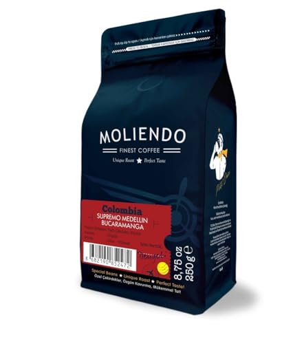 Moliendo Finest Coffee Colombia Medellin Supremo Yöresel Kahve (Çekirdek) 250 g