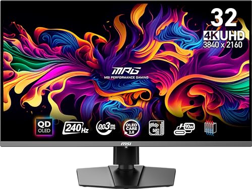 MSI 31.5" MPG 321URX QD-OLED, Gaming Monitör, UHD, 16:9, Flat, QD-OLED, 240Hz, 0.03ms, G-SYNC Compatible