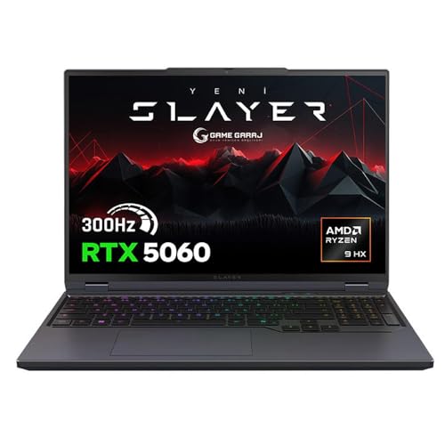 Game Garaj Slayer R9T-5060 C1 AMD Ryzen 9 8945HX 32GB RAM 1TB SSD RTX5060 16 300Hz QHD+ FreeDOS Gaming Laptop