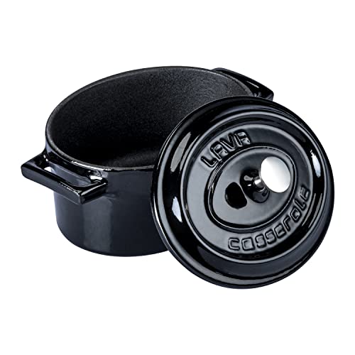 Lava Metal Oval Mini Tencere, Siyah