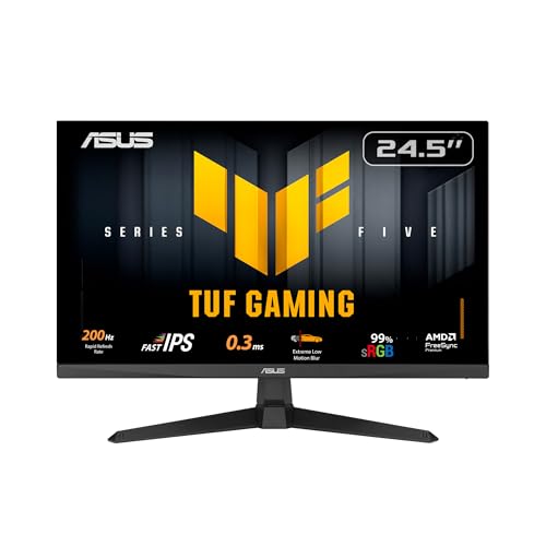 ASUS TUF GAMING VG259Q5A 24.5 FAST IPS 1920x1080 0.3ms 200Hz 300cd DP HDMI Hoparlör VESA 3YIL ELMB SYNC Monitör