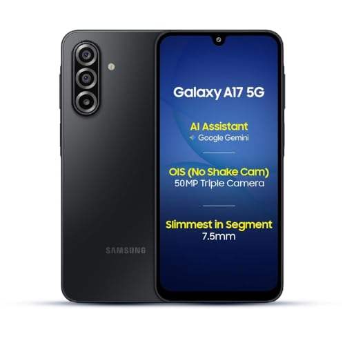 Samsung Galaxy A17 5G (6 GB RAM, 128 GB Depolama) | 50 MP Titreşimsiz Kamera | Süper AMOLED | Corning Gorilla Glass Victus | 7,5 mm Şık | Ai (Yapay Zeka) (Siyah)