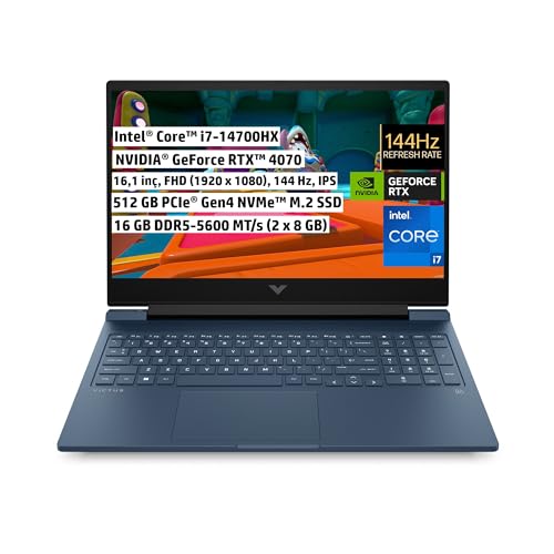 HP Victus | Intel Core i7-14700HX | 16 GB RAM | 512 GB SSD | NVIDIA GeForce RTX 4070 | 16, 1 inç 144 Hz FHD IPS | FreeDOS | Gaming Laptop | 9J227EA