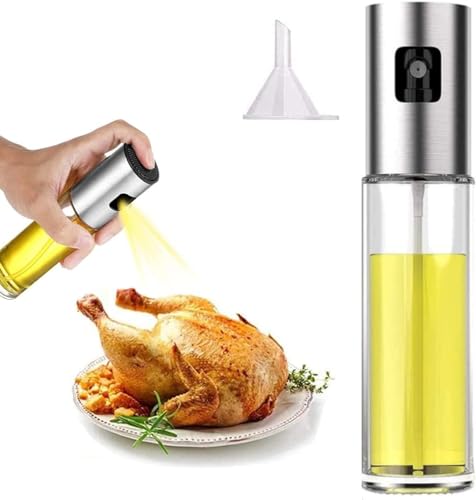 Yağ püskürtücü şişe, 100 ml sirke püskürtücü, sos spreyi, ızgara, zeytinyağı cam şişe, mutfak, pişirme, salata, ekmek pişirme, barbekü için (1 adet)