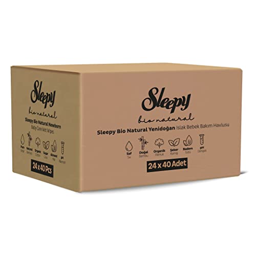 Sleepy Bio Natural Yenidoğan Islak Bebek Bakım Havlusu 24X40 Adet