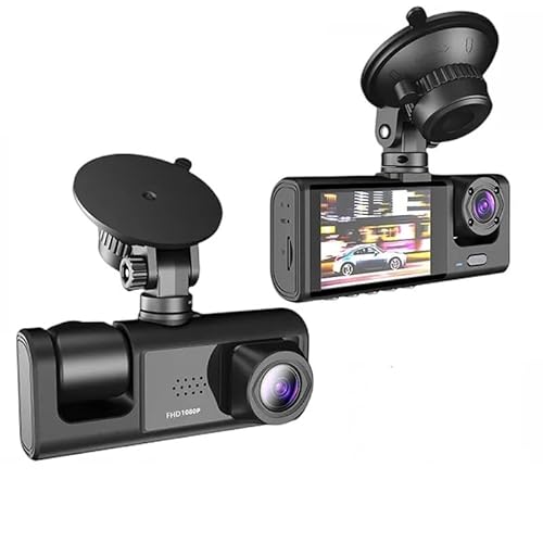 DV300 Yeni 3 Kameralı Araç Içi Kayıt Kamerası Trafik Recorder 2 Inç IPS Ekran Full Hd 1080P