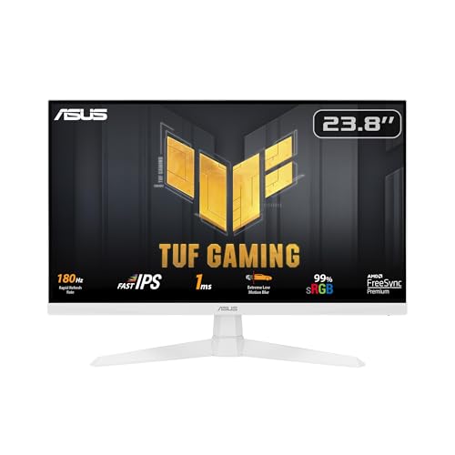 ASUS TUF GAMING VG249Q3A-W 23.8 FAST IPS FreeSync Premium BEYAZ 1920x1080 1ms 180Hz 250cd DP HDMI Hoparlör VESA 3YIL 99% sRGB ELMB Monitör