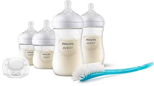 Philips Avent Natural Response Hoşgeldin Bebek Hediye Seti – 4 Biberon, Ultra Soft Emzik, Biberon Fırçası, Damlatmaz Emzik, Doğal Kavrama, Antikolik Valf, BPA İçermez, SCD838/11