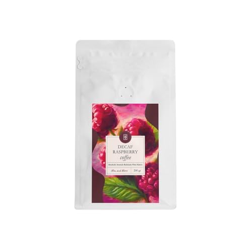 Mim and More Decaf Raspberry Coffee - Kafeinsiz Ahududu Aromalı Çekirdek Kahve, 200 Gr