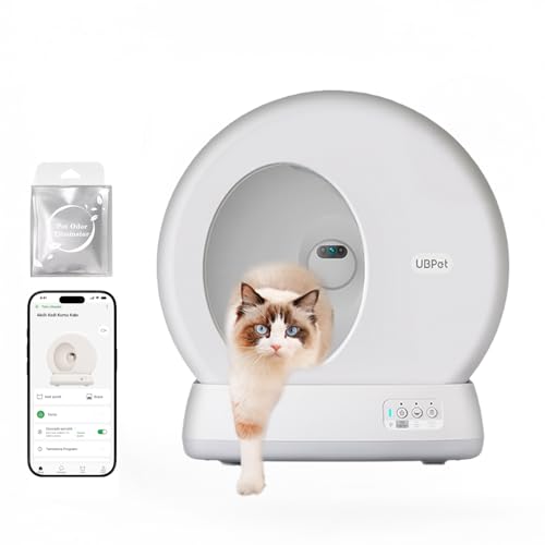 UBPet C10 Pro Kameralı Akıllı Kedi Tuvaleti – Entegre HD Kameralı, Otomatik Temizleme, Mobil Uygulama Kontrolü, Akıllı Sensörler, Sessiz Çalışma, Geniş İç Hacim, Koku Hediyeli