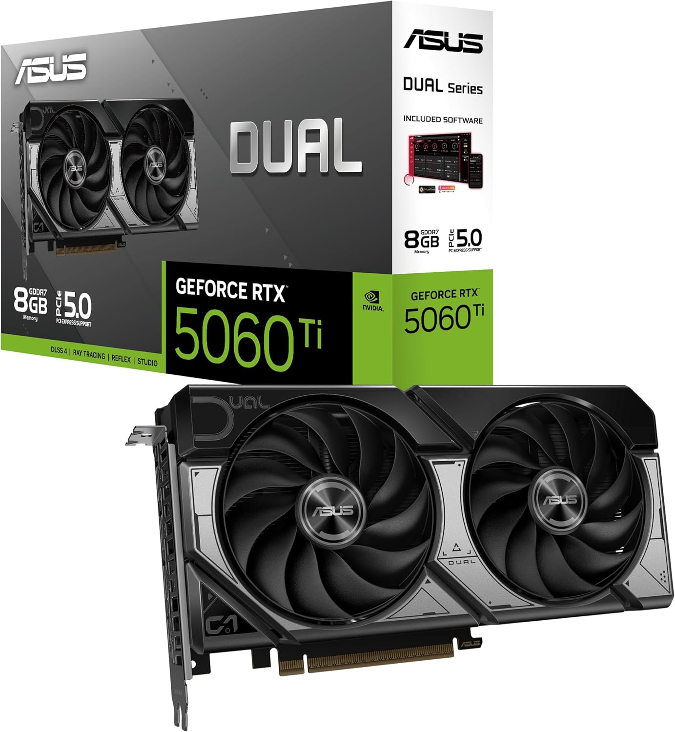 ASUS DUAL-RTX5060TI-8G-NVIDIA-GEFORCE-RTX 5060 TI-8G-8GB GDDR7-128bit-HDMI-3xDP-DLSS4 EKRAN KARTI
