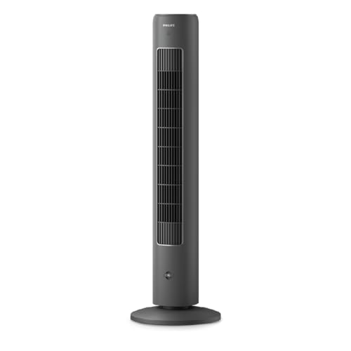 Philips 5000 Serisi Kule Tipi Fan, 105 cm ince tasarım, Uzaktan kumanda, Zamanlayıcı, 3 Hız, 3 Mod, 40W, Güçlü ve Sessiz Hava Akışı, Aromaterapi İçin Uygun, Koyu Gri (CX5535/11)