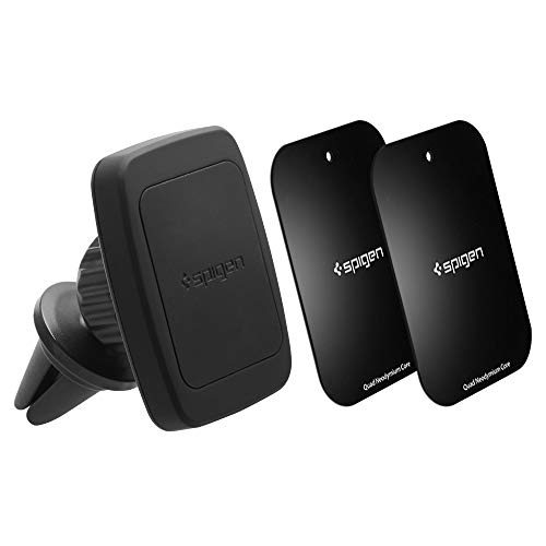 Spigen Air Vent Manyetik Araç içi Telefon Tutucu + 2 Adet Manyetik Plaka (Tüm Cihazlarla Uyumlu Araç Tutacağı) Kuel H12 - 000CD20115