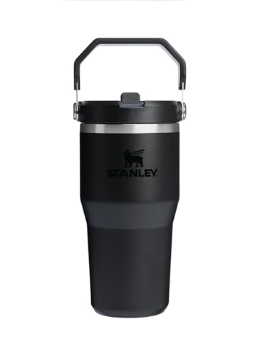 Stanley IceFlow Flip Straw Tumbler Pipetli Termos Bardak, Siyah, 0.60 Litre