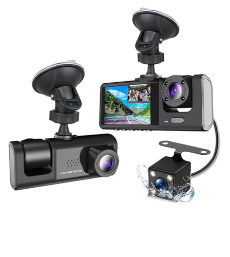 Daytona T717 Araç İçi Kamera 1080P ve 720P Full HD Ön,Arka ve İç Kayıt 3 Kamera Gece Görüşlü G Sensör Geniş Açı Destekli