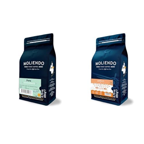 Moliendo Finest Coffee Peru Chanchamayo Yöresel Kahve (Çekirdek Kahve) 250 g ve Amalfi Espresso Blend Kahve (Çekirdek) 250 g