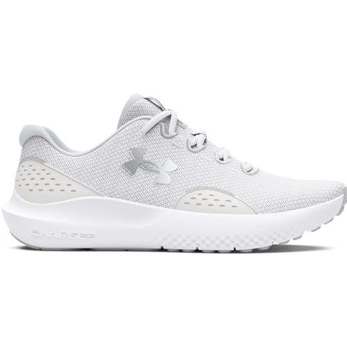 Under Armour Kadın UA W Charged Surge 4 Spor Ayakkabı, White/Distant Gray/Metallic Silver, 40 EU
