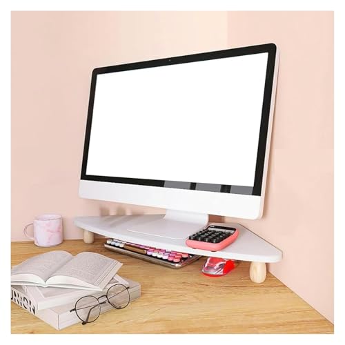 Ergonomik üçgen monitör standı yükseltici ofis masası için yerden tasarruf sağlayan köşe bilgisayar ekran rafı ayarlanabilir yükseklik monitör standı daha iyi görüş açısı için