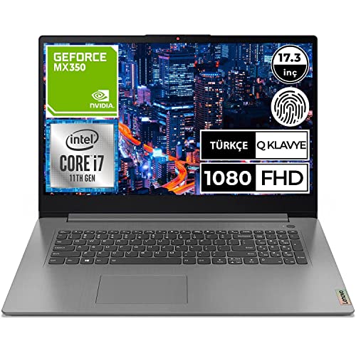Lenovo Ideapad 3 Dizüstü Bilgisayar, 17.3" FHD, Intel Core i7-1165G7, 8GB RAM, 512GB SSD, NVIDIA GeForce MX350 2GB GDDR5, FreeDOS, 82H900BMTX
