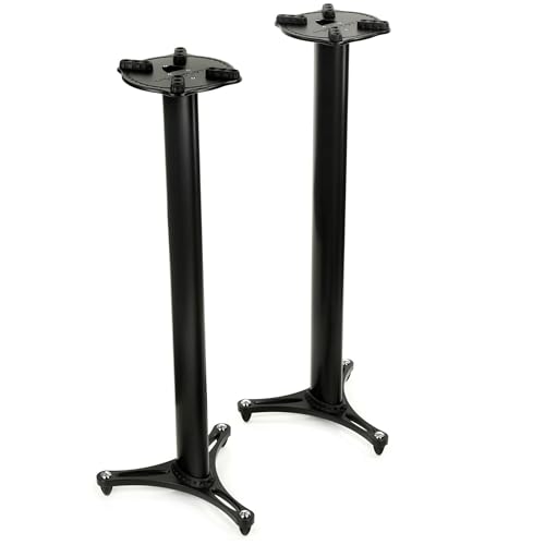 Ultimate Support MS-90/45B Studio Monitor Stand 45" Black - Tek MS Serisi Profesyonel Sütun Stüdyo Referans Monitör Standı | Sehpası, Çizilme Yapmayan Ayırma Pedleri ve Üç İç Kanal - 45"/Siyah