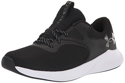 Under Armour UA W Charged Aurora 2 Kadın Spor Ayakkabı, Black/Black/Metallic Warm Silver, 39 EU