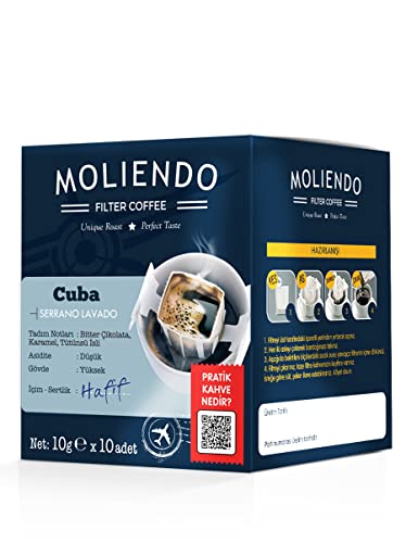 Moliendo Finest Coffee Cuba Serrano Lavado Pratik Filtre Kahve 10x10 g
