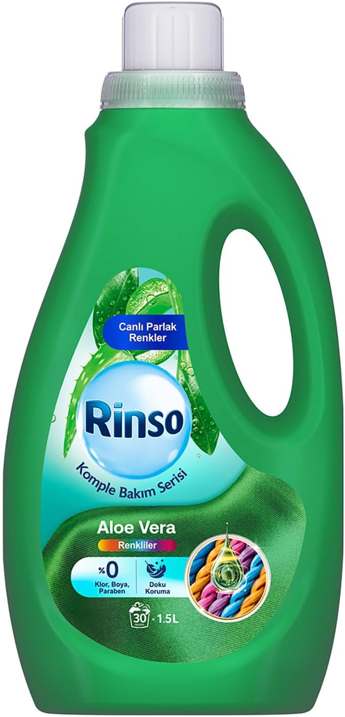 Rinso Sıvı Çamaşır Deterjanı Komple Bakım Serisi Aloe Vera Renkliler İçin 1.5 L