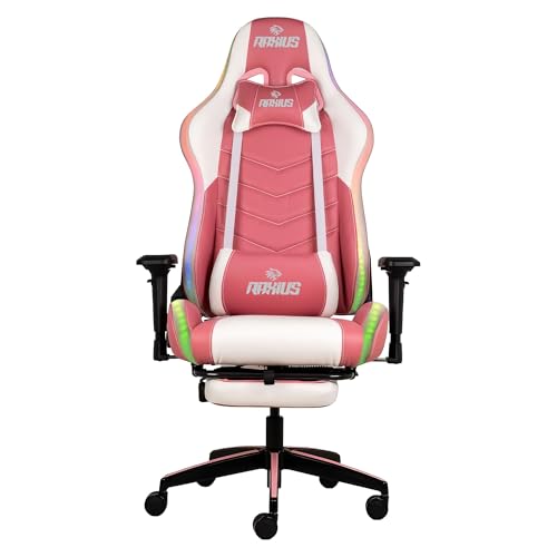 RaXius GC3001PW Masajlı,RGB,4D Kolçaklı,Ayak Destekli Oyuncu Koltuğu, Pembe- Beyaz