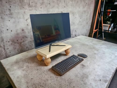 El Yapımı Ahşap Monitör Standı - Monitör Yükseltici - Çam