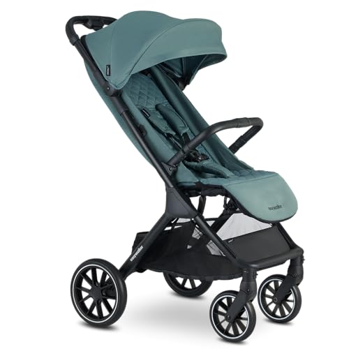 Easywalker Jackey XL Tek Tuşla Otomatik Katlanan Bebek Arabası Forest Green, kompakt, travel sistem olabilir, adaptör, taşıma çantası ve yağmurluk dahil