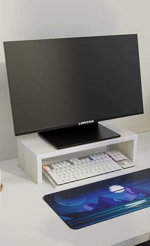 Lupicon Masif Ahşap Monitor Standı, Masaüstü Yükseltici Raf, 45x19.2x11.8 cm, Doğal Ahşap