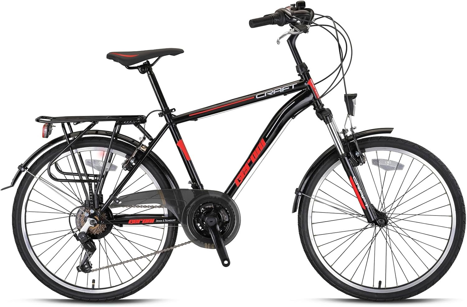 Geroni CRAFT - 24" CITY - 16,5' - 21 Vites - V.B. - Siyah-Kırmızı