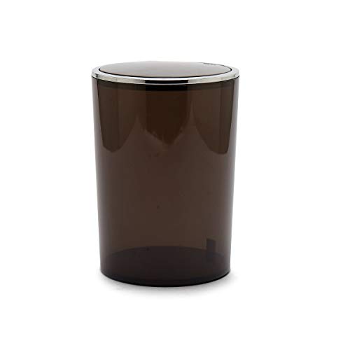 Primanova Lenox Çöp Kovası, Şeffaf Siyah, 6 lt