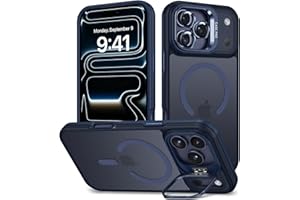 Babilden iPhone için Kılıf Kamera Korumalı Magsafe Wireless Şarj Özellikli Mat Şeffaf Renkli Standlı Kılıf (Lens Hediyeli) (L