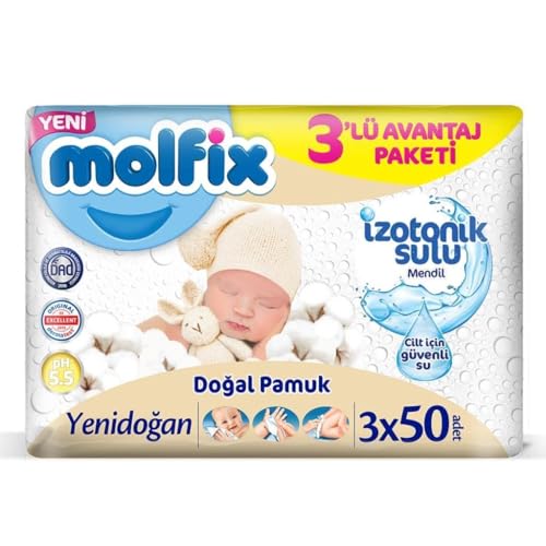 Molfix Yenidoğan İzotonik Sulu Islak Havlu 150 Yaprak