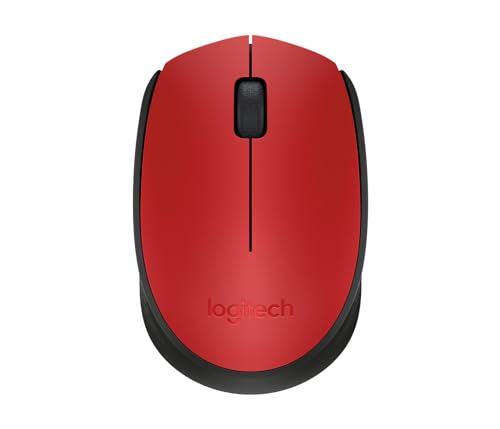 Logitech M171 Kablosuz Mouse, PC, Mac, Dizüstü Bilgisayar için, 2,4 GHz, USB Mini Alıcılı, Optik İzleme, 12 Aylık Pil Ömrü, Sağ ve Sol Elle Kullanıma Uygun, Kırmızı