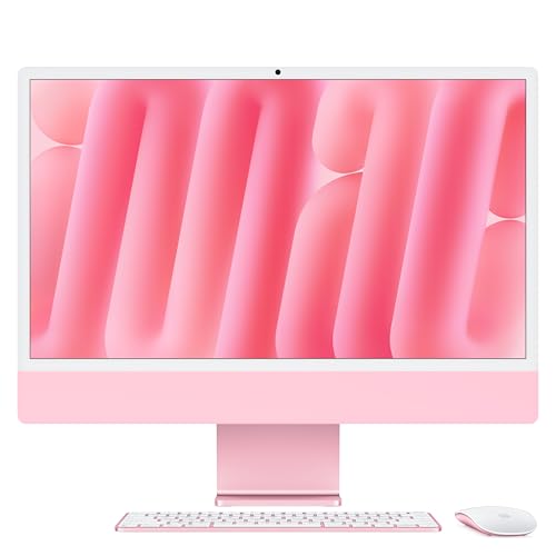 Apple M4 çipli iMac Hepsi-Bir-Arada Masaüstü Bilgisayar: 10 çekirdekli CPU, 10 çekirdekli GPU, 24 inç Retina Ekran, 16 GB Birleşik Bellek, 256 GB SSD Depolama, Uyumlu Aksesuarlar. Pembe