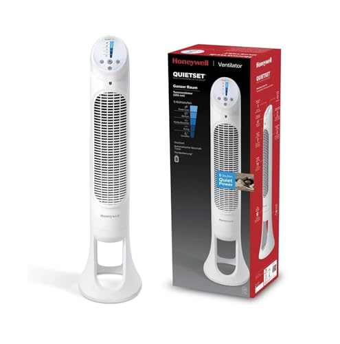 HONEYWELL QuietSet HYF260 Tüm Oda İçin Salınımlı Kule Vantilatör, 5 Hız Ayarı, 80 Derece Salınım, Zamanlayıcı Fonksiyonu, Aydınlatma, Otomatik Kapanma, Uzaktan Kumanda