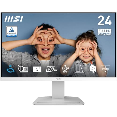 MSI 23.8" PRO MP2412W, Kurumsal Monitör, FHD, 16:9 Flat, VA 100HZ 1ms Adaptive-Sync Beyaz