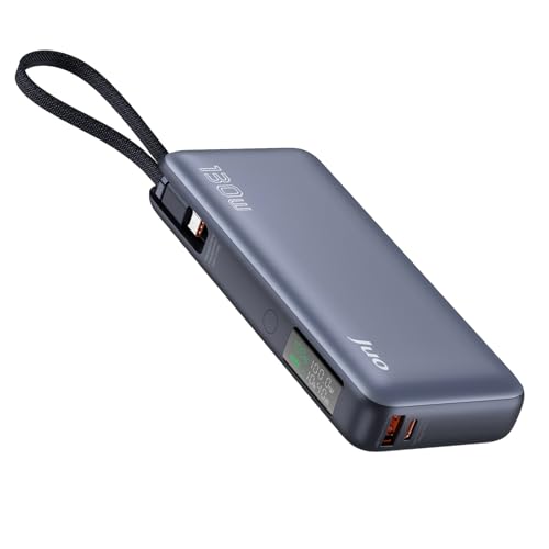 Juo 20000mAh 130W LED Ekranlı USB-A + Type-C Kablolu Powerbank Taşınabilir Hızlı Şarj Cihazı