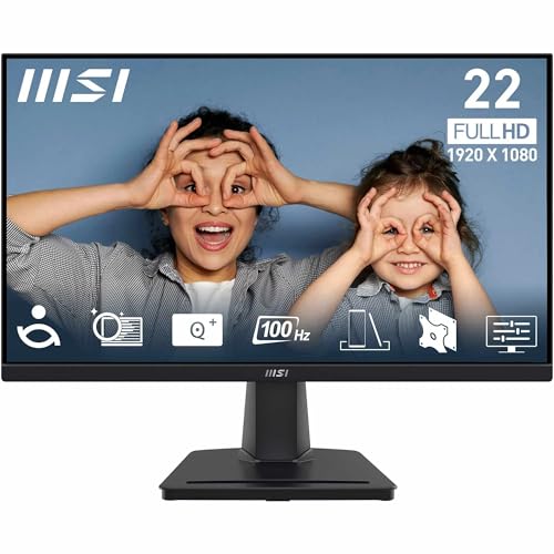 MSI 21.45" PRO MP225V, Kurumsal Monitör, FHD, 16:9 Flat, VA, 100HZ, 1ms, Adaptive Sync
