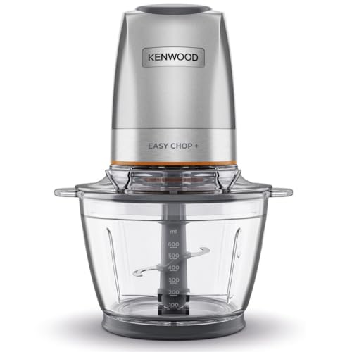 Kenwood Easy Chop+ Cam Hazneli Doğrayıcı Blender CHP62.400SI - Gümüş, 500 Watt, 600 ml, Buz Kırma, Çift Hız, Hazırla ve Sakla Kapağı, Spatula, Dörtlü Bıçak Sistemi, Kaymaz Mat