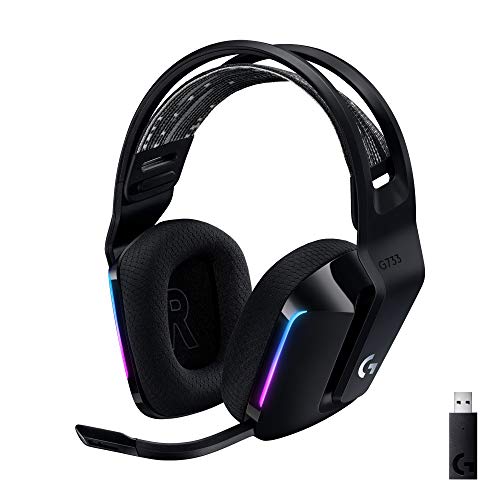 Logitech G G733 LIGHTSPEED Kablosuz Kulak Üstü Oyuncu Kulaklığı, LIGHTSYNC RGB, Blue Voice Mikrofon, Askılı Kafa Bandı, PRO-G Ses Sürücüleri, 29 Saat Pil Ömrü, Siyah