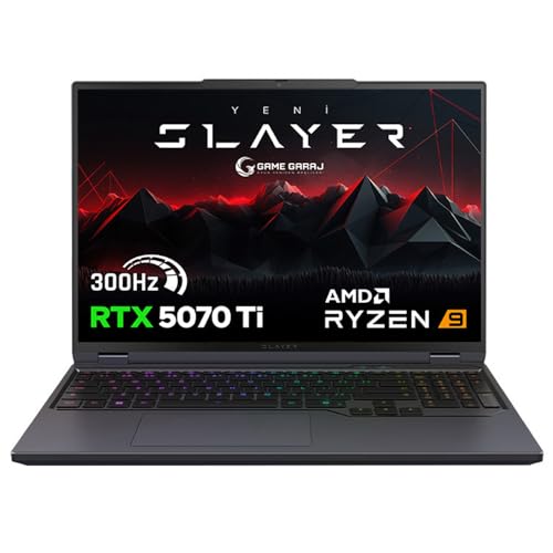Game Garaj Slayer R9T3D-5070Ti C2 AMD Ryzen 9 9955HX3D 64GB RAM 2TB SSD RTX5070Ti 16" QHD+ IPS 300Hz FreeDOS Gaming Laptop