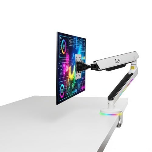 NPO Elysium STD54012HLW 27"-45" RGB Oyuncu Monitör Kolu, 14kg Kapasiteli, Ultrawide ve Kavisli Destekli Amortisörlü Tekli Stand (Tek Kol)