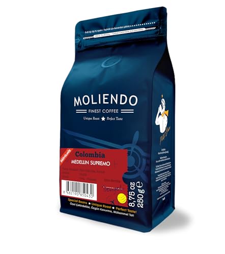 Moliendo Finest Coffee Colombia Medellin Supremo Yöresel Kahve (Öğütülmüş Filtre Kahve) 250 g