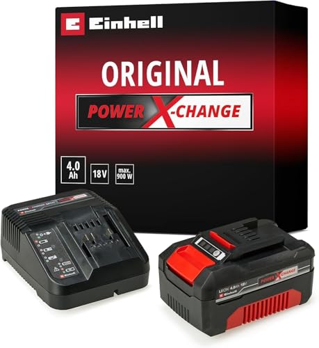 Orijinal Einhell Akü ve Şarj Cihazı Başlangıç Kiti Power X-Change (Akü, Li-Ion, 18 V, 4.0 Ah Akü ve Hızlı Şarj Cihazı, Tüm Power X-Change cihazları ile uyumlu)